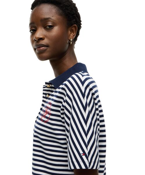 TOMMY HILFIGER(トミーヒルフィガー)の「バイカラーショートスリーブポロシャツ(ポロシャツ・レディース・マルチ/ネイビー・X-SMALL/MEDIUM/SMALL)」の4枚目の写真
