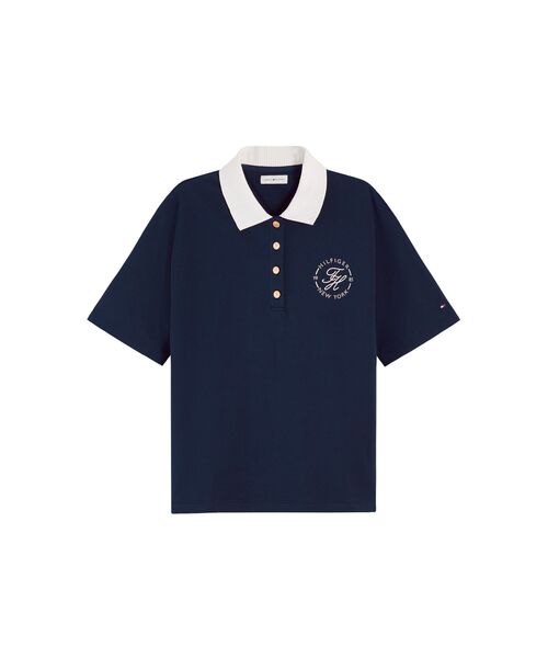 TOMMY HILFIGER(トミーヒルフィガー)の「バイカラーショートスリーブポロシャツ(ポロシャツ・レディース・マルチ/ネイビー・X-SMALL/MEDIUM/SMALL)」の8枚目の写真