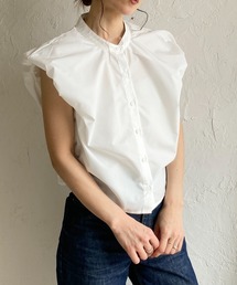 パフスリーブ バルーンショルダー フレンチスリーブ コンパクト ショートブラウス
