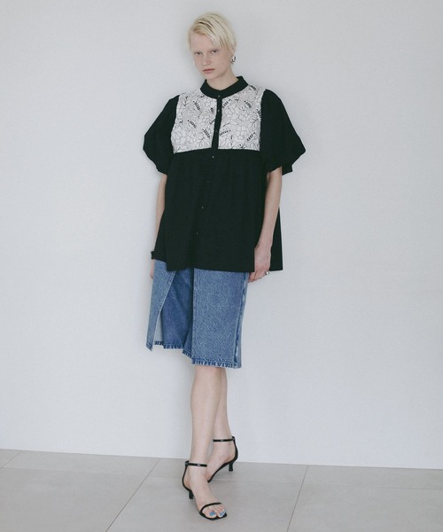 AMERICAN RAG CIE(アメリカンラグシー)の「【AMERICAN RAG CIE】 インディアレースブラウス(WOMEN)(シャツ/ブラウス・レディース・ブラック/オフホワイト・FREE)」の18枚目の写真