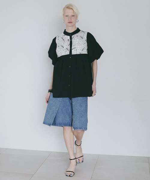 AMERICAN RAG CIE(アメリカンラグシー)の「【AMERICAN RAG CIE】 インディアレースブラウス(WOMEN)(シャツ/ブラウス・レディース・ブラック/オフホワイト・FREE)」の20枚目の写真