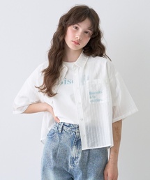 pom ponette junior | 半袖シアーシャツ×Tシャツセット(シャツ/ブラウス)