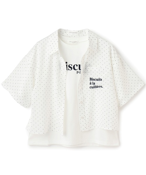 pom ponette junior(ポンポネットジュニア)の「半袖シアーシャツ×Tシャツセット(シャツ/ブラウス・キッズ・ホワイト/ブラック/ライトグリーン・L:160cm/M:150cm/S:140cm)」の11枚目の写真