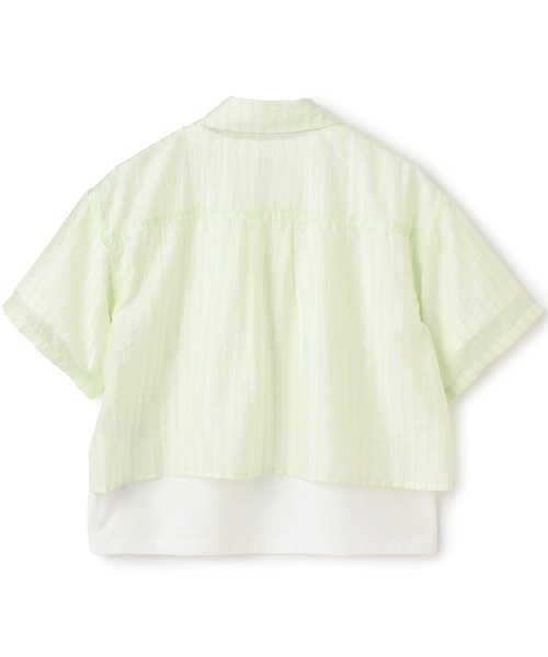 pom ponette junior(ポンポネットジュニア)の「半袖シアーシャツ×Tシャツセット(シャツ/ブラウス・キッズ・ホワイト/ブラック/ライトグリーン・L:160cm/M:150cm/S:140cm)」の14枚目の写真