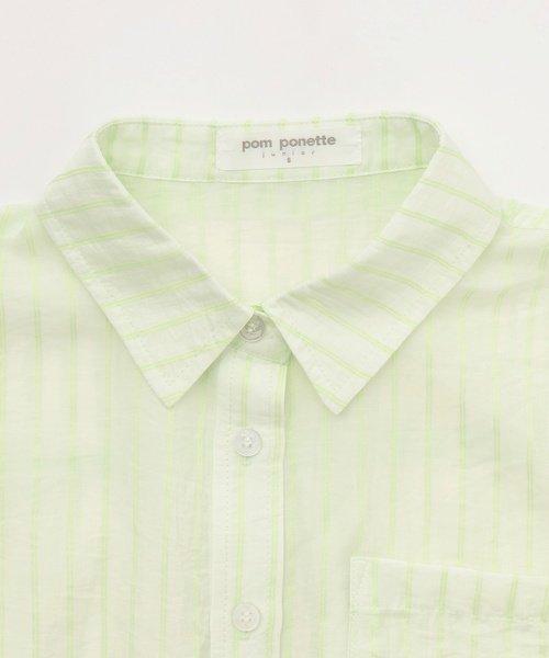 pom ponette junior(ポンポネットジュニア)の「半袖シアーシャツ×Tシャツセット(シャツ/ブラウス・キッズ・ホワイト/ブラック/ライトグリーン・L:160cm/M:150cm/S:140cm)」の16枚目の写真