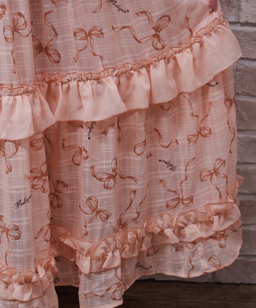 axes femme POETIQUE（アクシーズファムポエティック）の「リボン柄シアーチェックＳＫ（スカート・レディース・ピンク/オレンジ/ブルー・MEDIUM）」の10枚目の写真