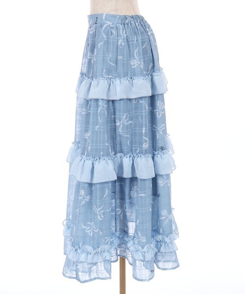 axes femme POETIQUE（アクシーズファムポエティック）の「リボン柄シアーチェックＳＫ（スカート・レディース・ピンク/オレンジ/ブルー・MEDIUM）」の17枚目の写真