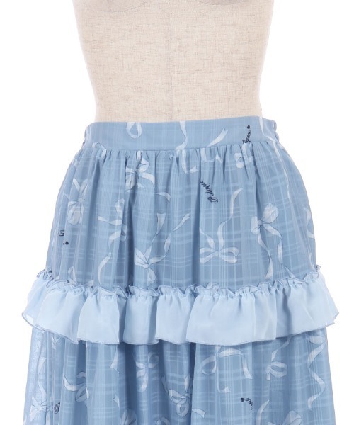axes femme POETIQUE（アクシーズファムポエティック）の「リボン柄シアーチェックＳＫ（スカート・レディース・ピンク/オレンジ/ブルー・MEDIUM）」の21枚目の写真
