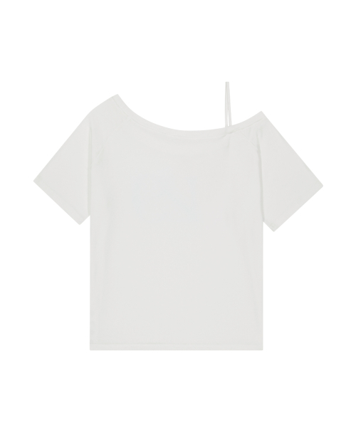 ILLIGO(イリゴ)の「129 ハートスナップワンショルダーティーシャツ ホワイトピンク(Tシャツ/カットソー・レディース・その他・OS)」の5枚目の写真