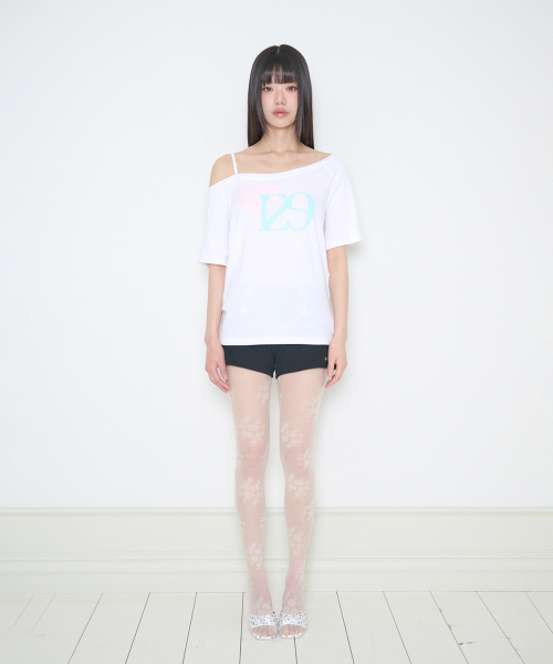 ILLIGO(イリゴ)の「129 ハートスナップワンショルダーティーシャツ ホワイトピンク(Tシャツ/カットソー・レディース・その他・OS)」の7枚目の写真