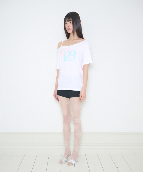 ILLIGO(イリゴ)の「129 ハートスナップワンショルダーティーシャツ ホワイトピンク(Tシャツ/カットソー・レディース・その他・OS)」の8枚目の写真
