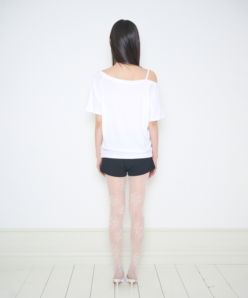 ILLIGO(イリゴ)の「129 ハートスナップワンショルダーティーシャツ ホワイトピンク(Tシャツ/カットソー・レディース・その他・OS)」の9枚目の写真