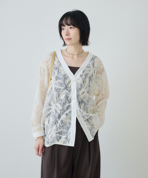 Paradise Picnic(パラダイスピクニック)の「Dignite Collier エンブロイダリーレースカーディガン(カーディガン/ボレロ・レディース・ブラック/ホワイト・FREE)」の4枚目の写真
