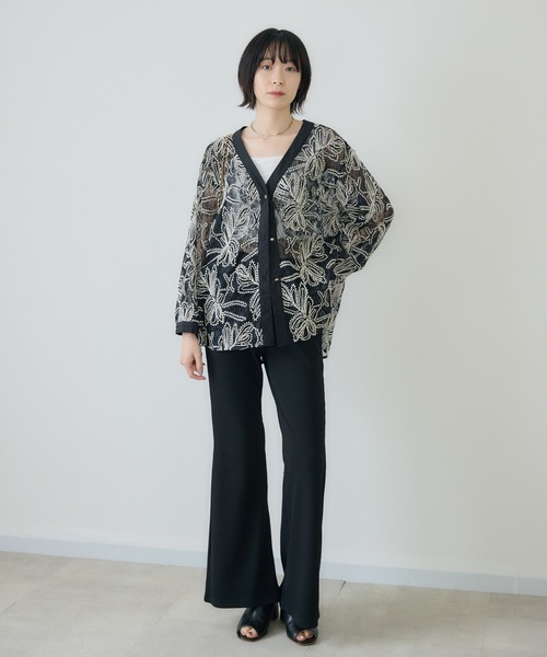 Paradise Picnic(パラダイスピクニック)の「Dignite Collier エンブロイダリーレースカーディガン(カーディガン/ボレロ・レディース・ブラック/ホワイト・FREE)」の16枚目の写真
