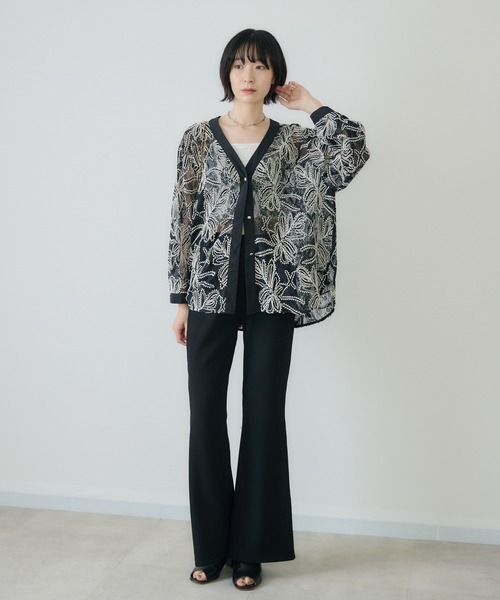 Paradise Picnic(パラダイスピクニック)の「Dignite Collier エンブロイダリーレースカーディガン(カーディガン/ボレロ・レディース・ブラック/ホワイト・FREE)」の17枚目の写真
