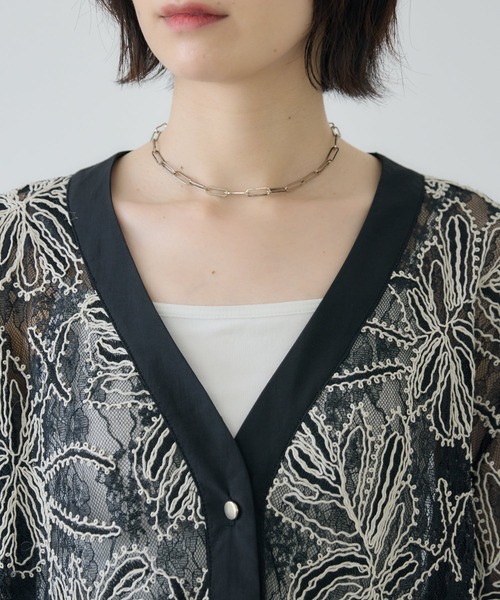Paradise Picnic(パラダイスピクニック)の「Dignite Collier エンブロイダリーレースカーディガン(カーディガン/ボレロ・レディース・ブラック/ホワイト・FREE)」の22枚目の写真