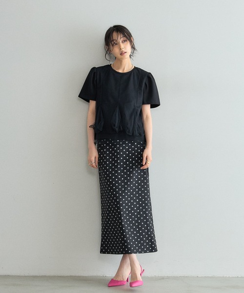 &. NOSTALGIA(アンドドットノスタルジア)の「チュールフリル付きプルオーバー(Tシャツ/カットソー・レディース・オフホワイト/ブラック・M)」の10枚目の写真