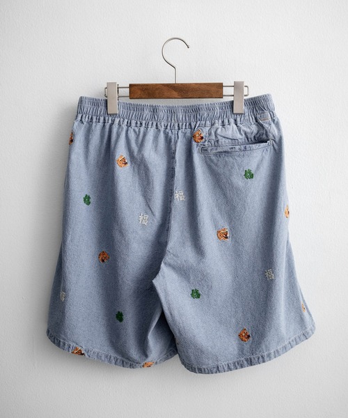 HOUSTON(ヒューストン)の「HOUSTON CHAMBRAY ALLOVER EMB EASY SHORTS シャンブレー総柄刺繍イージーショートパンツ(その他パンツ・メンズ・インディゴブルー/ライトブルー・XXL/XL/L/M)」の16枚目の写真