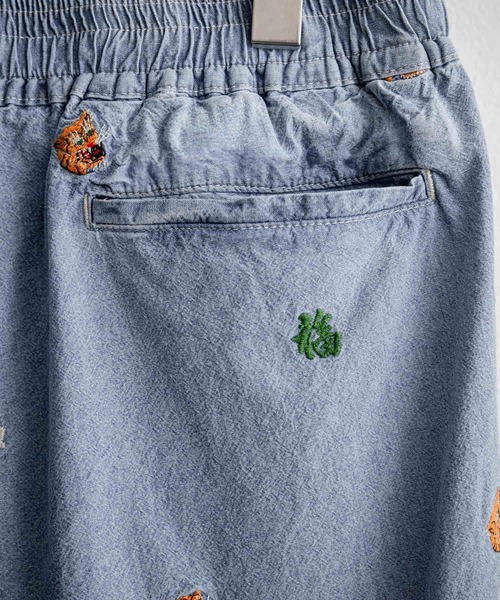 HOUSTON(ヒューストン)の「HOUSTON CHAMBRAY ALLOVER EMB EASY SHORTS シャンブレー総柄刺繍イージーショートパンツ(その他パンツ・メンズ・インディゴブルー/ライトブルー・XXL/XL/L/M)」の22枚目の写真