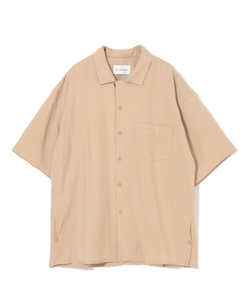 MODE COMMUTER（モードコミューター）の「[MC by HIDETAKA FUKUZONO  COLLECTION] TENCEL OPEN COLLAR SHIRTS（シャツ/ブラウス・メンズ・ベージュ/ブラック・MEDIUM/LARGE/SMALL）」の7枚目の写真