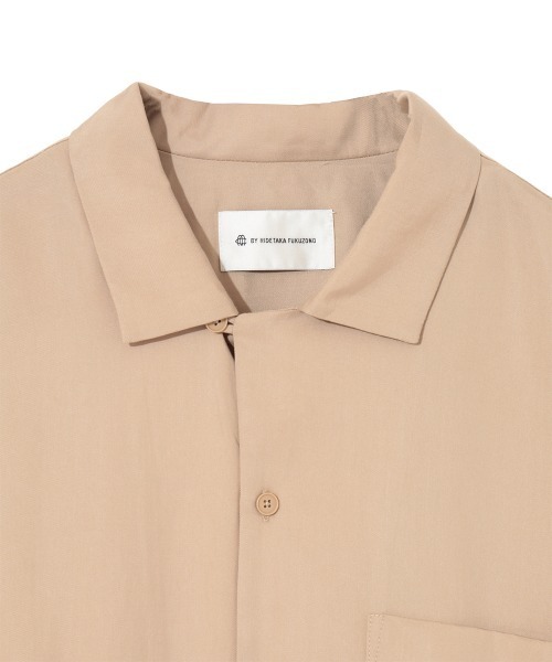 MODE COMMUTER（モードコミューター）の「[MC by HIDETAKA FUKUZONO  COLLECTION] TENCEL OPEN COLLAR SHIRTS（シャツ/ブラウス・メンズ・ベージュ/ブラック・MEDIUM/LARGE/SMALL）」の9枚目の写真