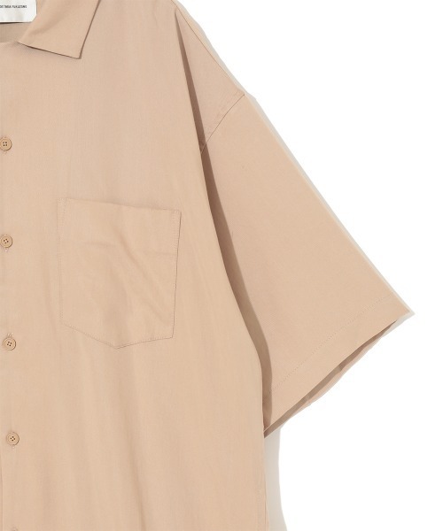 MODE COMMUTER（モードコミューター）の「[MC by HIDETAKA FUKUZONO  COLLECTION] TENCEL OPEN COLLAR SHIRTS（シャツ/ブラウス・メンズ・ベージュ/ブラック・MEDIUM/LARGE/SMALL）」の3枚目の写真