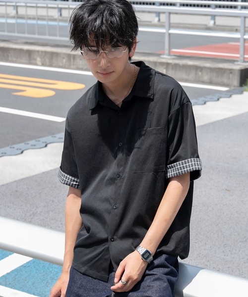 WEGO — Cropped SS 롤업 체크 셔츠 (весна/лето 26)
