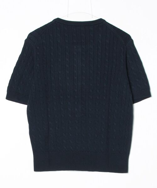 POLO RALPH LAUREN（ポロ ラルフ ローレン）の「ミニケーブル ショートスリーブ ヘンリー セーター（ニット/セーター・レディース・ブルー・S/M/XS/L）」の8枚目の写真