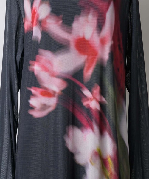 yae(ヤエ)の「Original flower pattern dress / オリジナルフラワーパターンドレス(ワンピース・レディース・グレー/ブラック・36/38)」の20枚目の写真
