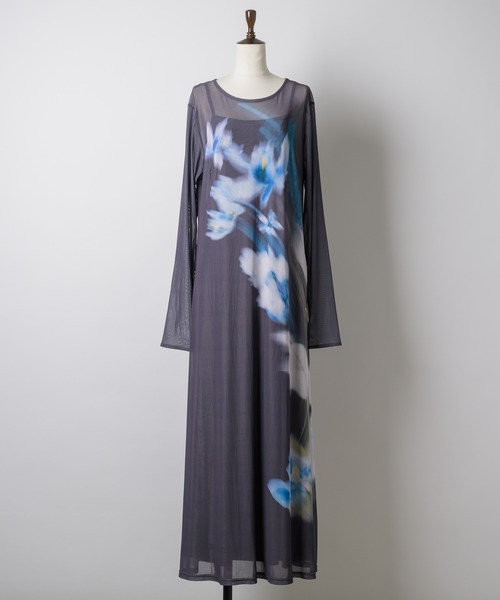 yae(ヤエ)の「Original flower pattern dress / オリジナルフラワーパターンドレス(ワンピース・レディース・グレー/ブラック・36/38)」の18枚目の写真