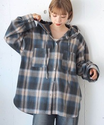 【ZOZO限定カラーあり】チェックBIGフードシャツ