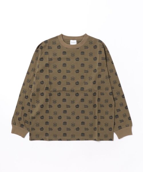 GROOVY COLORS(グルービーカラーズ)の「GC All-over print L/S Tee(Tシャツ/カットソー・キッズ・カーキ・135cm)」の1枚目の写真