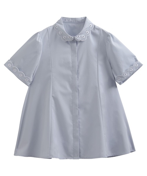 Fit more(フィットモア)の「スカラップ刺しゅう襟ブラウス(シャツ/ブラウス・レディース・ホワイト/ベビーピンク/ライトブルー・FREE)」の7枚目の写真