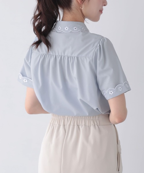 Fit more(フィットモア)の「スカラップ刺しゅう襟ブラウス(シャツ/ブラウス・レディース・ホワイト/ベビーピンク/ライトブルー・FREE)」の13枚目の写真