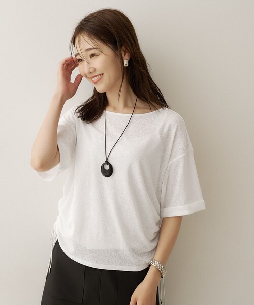 UNTITLED(アンタイトル)の「ドロストプルオーバージャージ(Tシャツ/カットソー・レディース・ホワイト/ブラック/グリーン・04/44/48/50/00/02)」の5枚目の写真