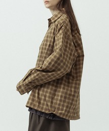 【SLICK/スリック】Ombre Check Oversized Drawstring Shirt/オンブレチェック オーバーサイズドローストリングシャツ/リラックスシルエット
