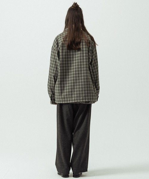 SLICK(スリック)の「【SLICK/スリック】Ombre Check Oversized Drawstring Shirt/オンブレチェック オーバーサイズドローストリングシャツ/リラックスシルエット(シャツ/ブラウス・メンズ・ブラウン/スミクロ・1/3/2)」の13枚目の写真