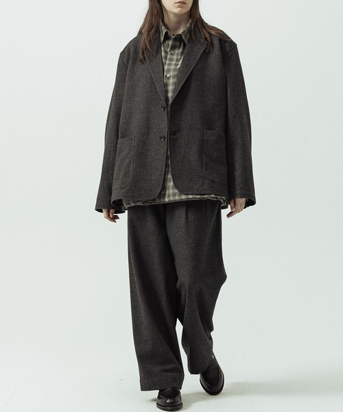 SLICK(スリック)の「【SLICK/スリック】Ombre Check Oversized Drawstring Shirt/オンブレチェック オーバーサイズドローストリングシャツ/リラックスシルエット(シャツ/ブラウス・メンズ・ブラウン/スミクロ・1/3/2)」の14枚目の写真