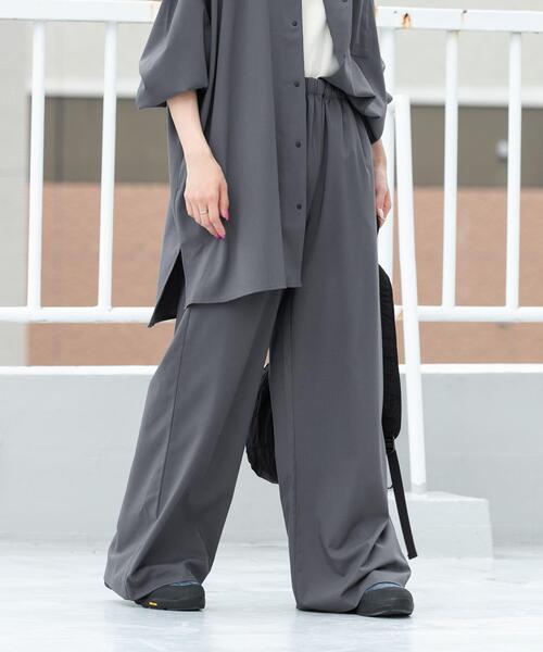EKAL(エカル)の「『UVカット/静電気防止/イージーケア』SMOOTH WOOLYLIKEワイドパンツ(その他パンツ・レディース・ブラウン/チャコールグレー/ブラック・ONE)」の17枚目の写真