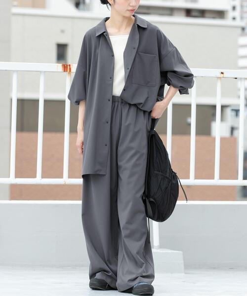 EKAL(エカル)の「『UVカット/静電気防止/イージーケア』SMOOTH WOOLYLIKEワイドパンツ(その他パンツ・レディース・ブラウン/チャコールグレー/ブラック・ONE)」の19枚目の写真