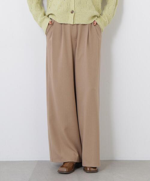 N.(N. Natural Beauty Basic)(エヌエヌナチュラルビューティーベーシック)の「ストライプワイドパンツ(その他パンツ・レディース・グレー/キャメル・SMALL/MEDIUM)」の2枚目の写真