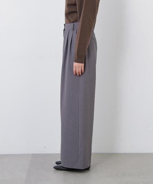 N.(N. Natural Beauty Basic)(エヌエヌナチュラルビューティーベーシック)の「ストライプワイドパンツ(その他パンツ・レディース・グレー/キャメル・SMALL/MEDIUM)」の12枚目の写真