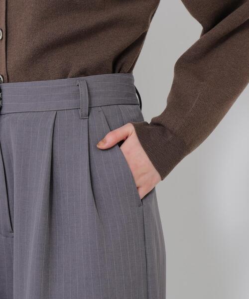 N.(N. Natural Beauty Basic)(エヌエヌナチュラルビューティーベーシック)の「ストライプワイドパンツ(その他パンツ・レディース・グレー/キャメル・SMALL/MEDIUM)」の16枚目の写真