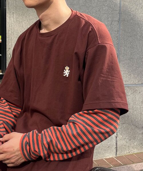 CIAOPANIC(チャオパニック)の「ボーダーレイヤードロンTEE(Tシャツ/カットソー・レディース・ブラウン/ネイビー・MEDIUM/LARGE)」の5枚目の写真