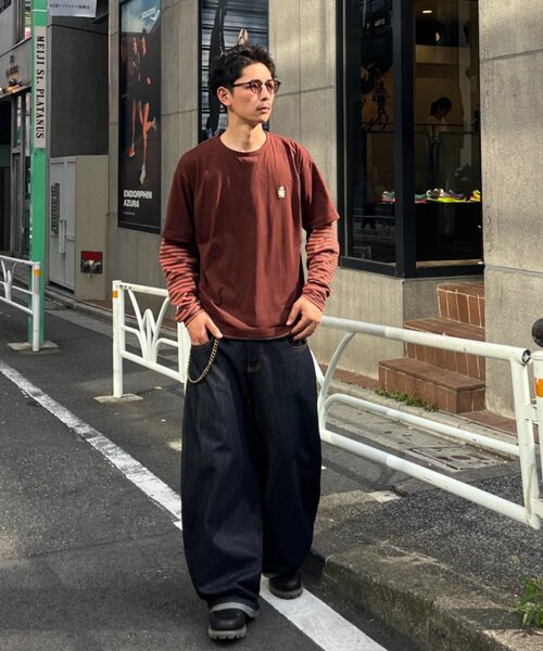 CIAOPANIC(チャオパニック)の「ボーダーレイヤードロンTEE(Tシャツ/カットソー・レディース・ブラウン/ネイビー・MEDIUM/LARGE)」の8枚目の写真