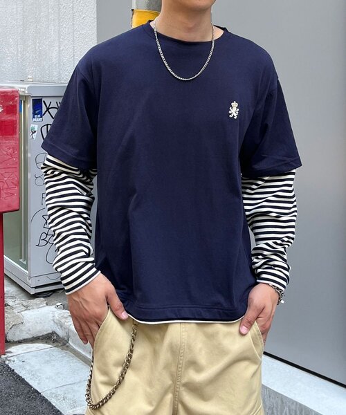 CIAOPANIC(チャオパニック)の「ボーダーレイヤードロンTEE(Tシャツ/カットソー・レディース・ブラウン/ネイビー・MEDIUM/LARGE)」の10枚目の写真