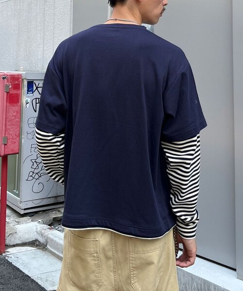 CIAOPANIC(チャオパニック)の「ボーダーレイヤードロンTEE(Tシャツ/カットソー・レディース・ブラウン/ネイビー・MEDIUM/LARGE)」の12枚目の写真