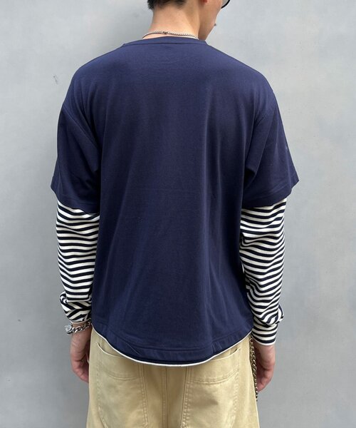 CIAOPANIC(チャオパニック)の「ボーダーレイヤードロンTEE(Tシャツ/カットソー・レディース・ブラウン/ネイビー・MEDIUM/LARGE)」の18枚目の写真