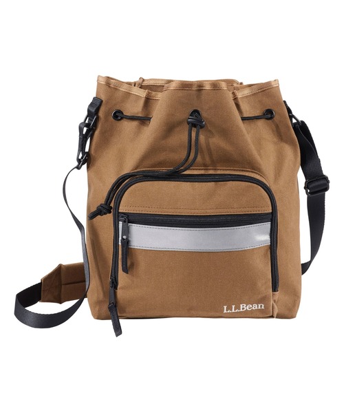 L.L.Bean(エルエルビーン)の「ビニロン/コットン・ドローストリング・バッグ(ショルダーバッグ・レディース・グリーン/カーキブラウン/ブラック・ONE SIZE)」の1枚目の写真