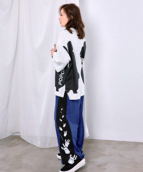 ScoLar（スカラー）の「363107：エンドレスポポラ柄Tシャツ（Tシャツ/カットソー・レディース・ブラウン/ブラック/オートミール・M）」の6枚目の写真